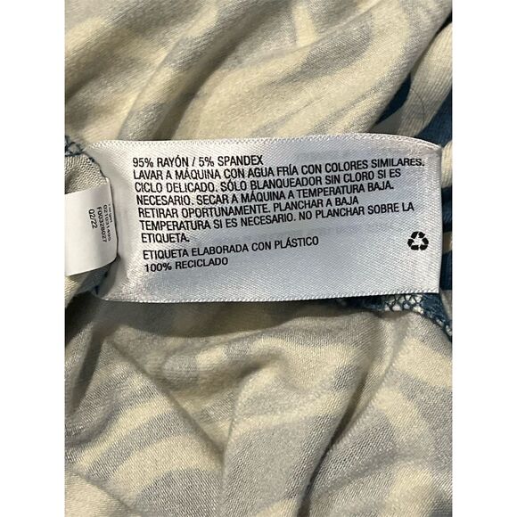 Ava & Viv Women's Plus Size 14 Sleeveless Blue Swirl Asymmetrical Hem Dress - Picture 5 of 5